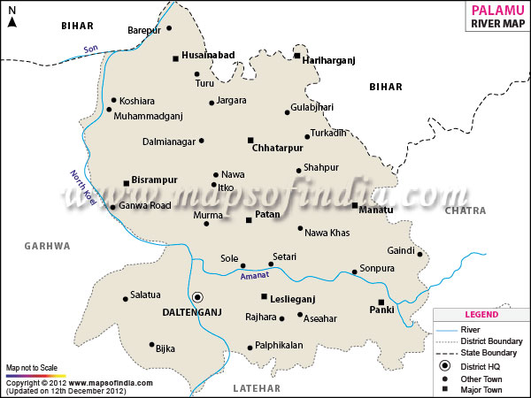  River Map of Palamau