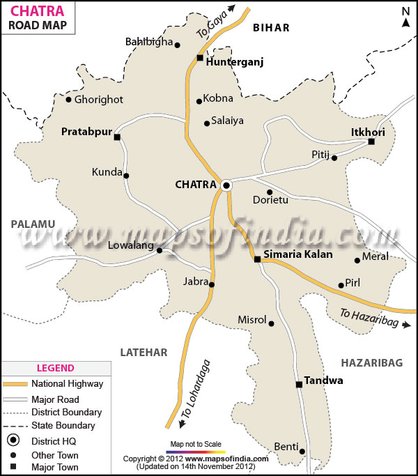 Road Map of Chatra