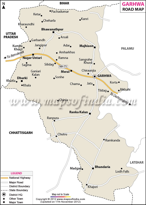 Road Map of Garhwa