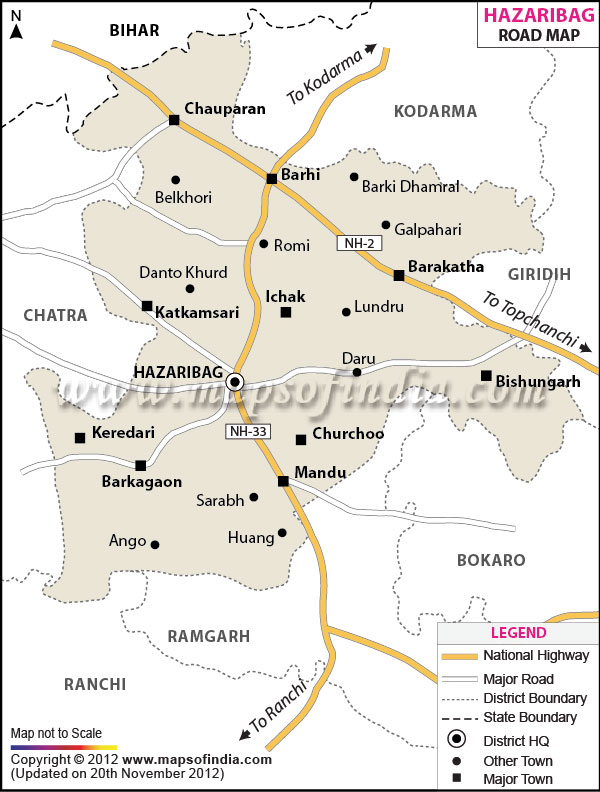 Road Map of Hazaribagh