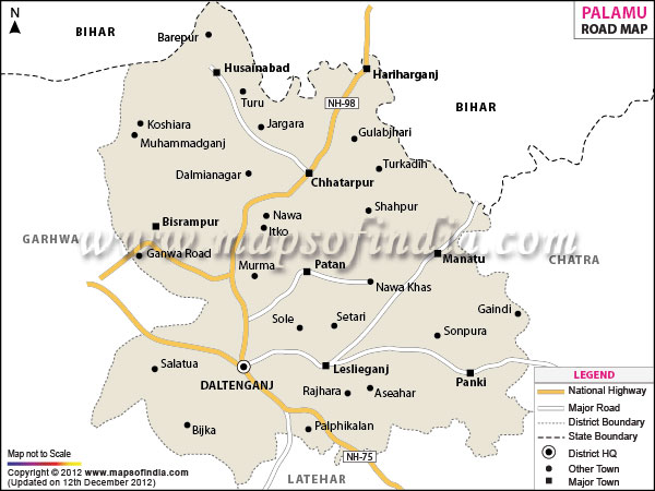 Road Map of Palamau