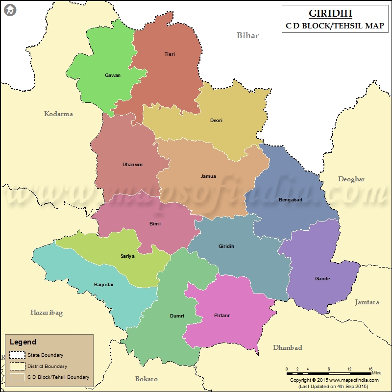 Tehsil Map of Giridh
