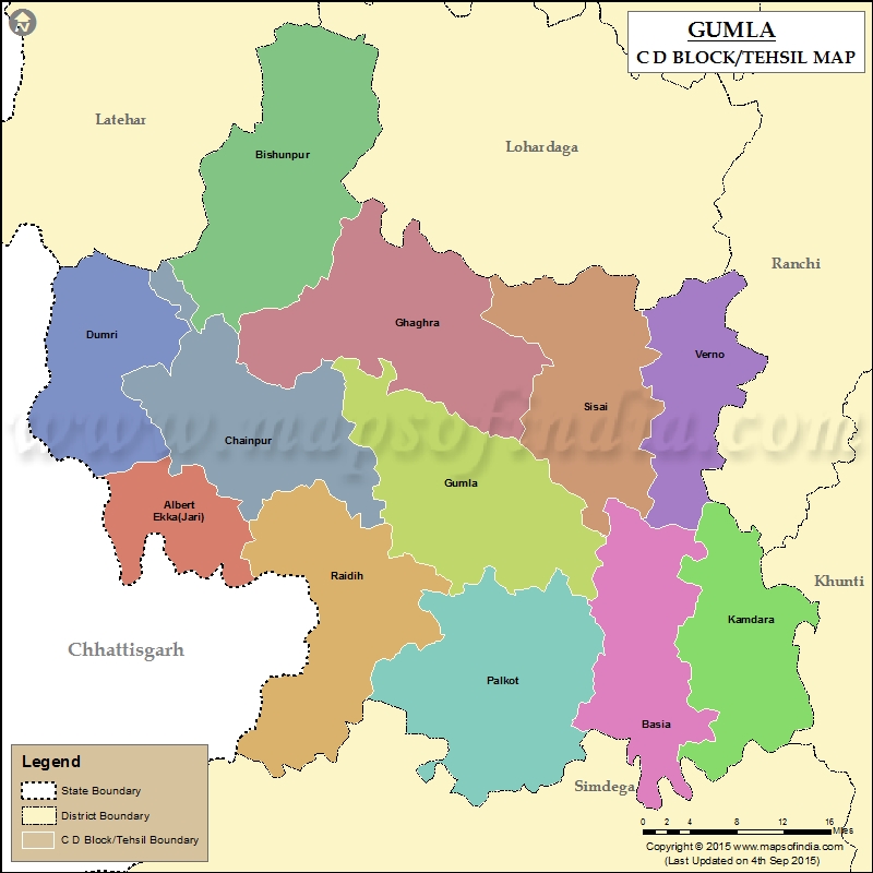 Tehsil Map of Gumla