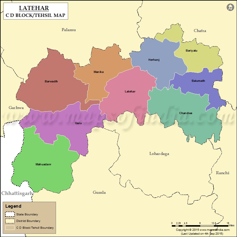 Tehsil Map of Latehar