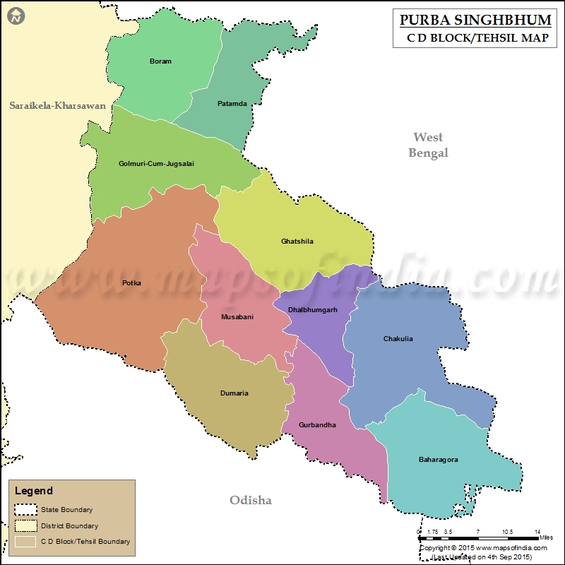 Tehsil Map of Purbi Singhbhum