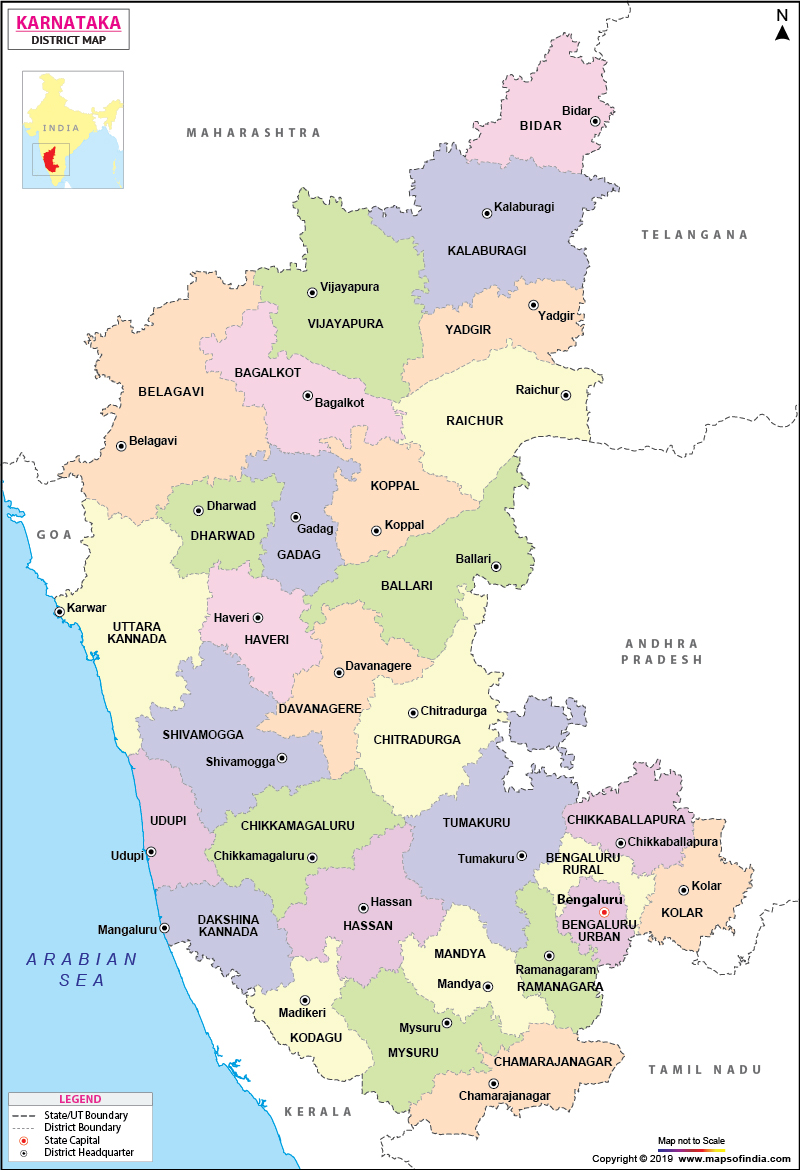 Karnataka District Map