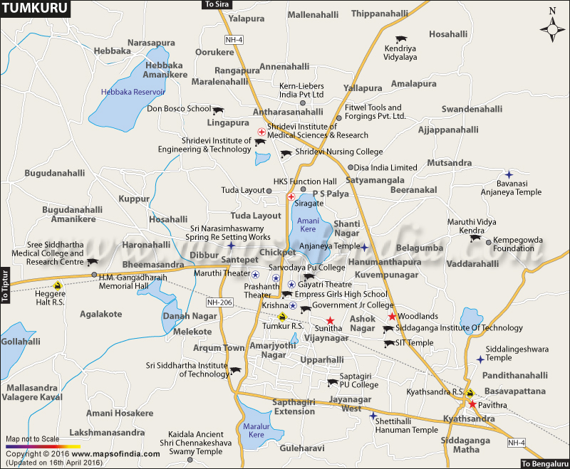 Map of Tumkur