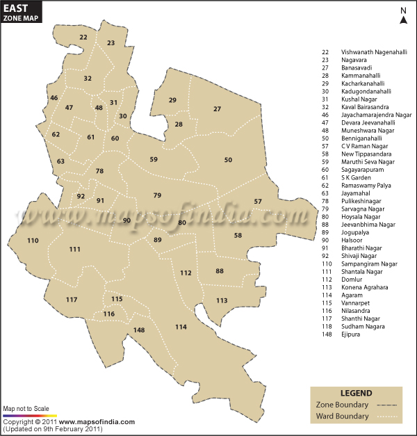Bangalore East Zone Map