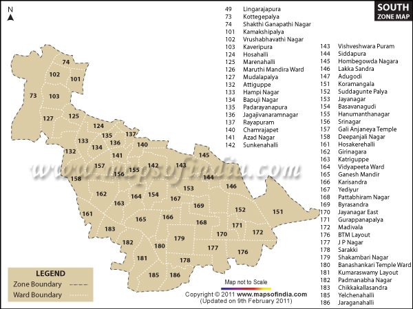 Bangalore South Zone Map 