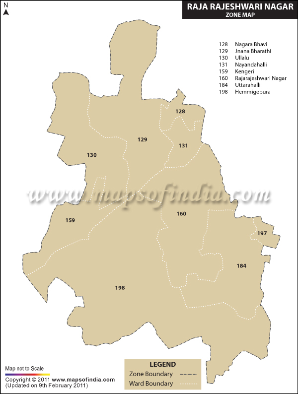 Raja Rajeshwari Nagar Zone Map