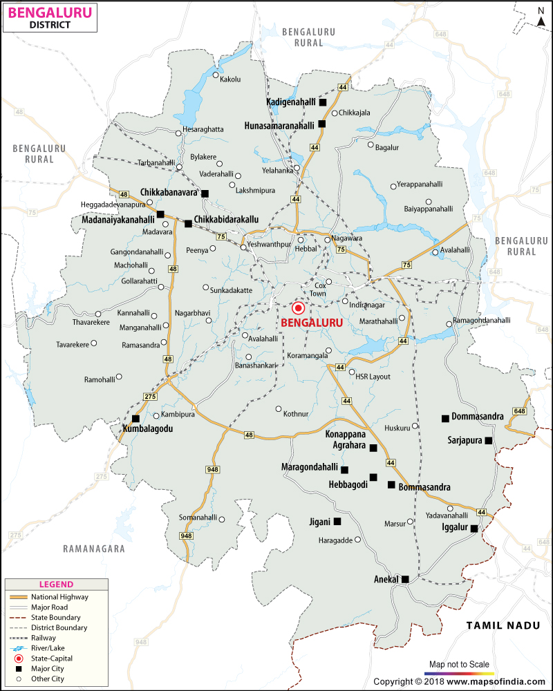 District Map of Bangalore
