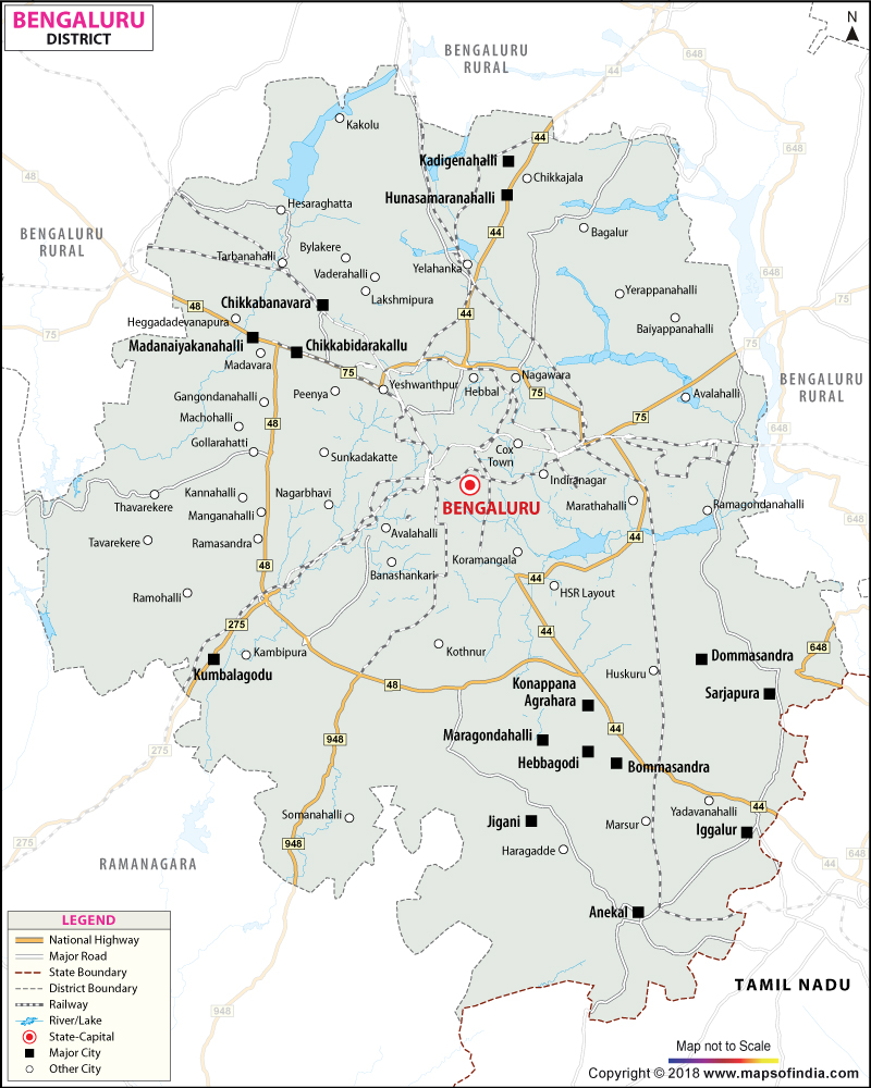 bangalore city limits map Bangalore District Map bangalore city limits map