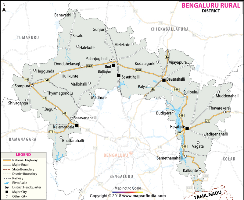 bangalore city limits map Bangalore Rural District Map bangalore city limits map