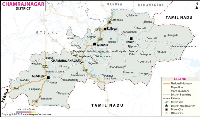 District Map of Chamrajnagar