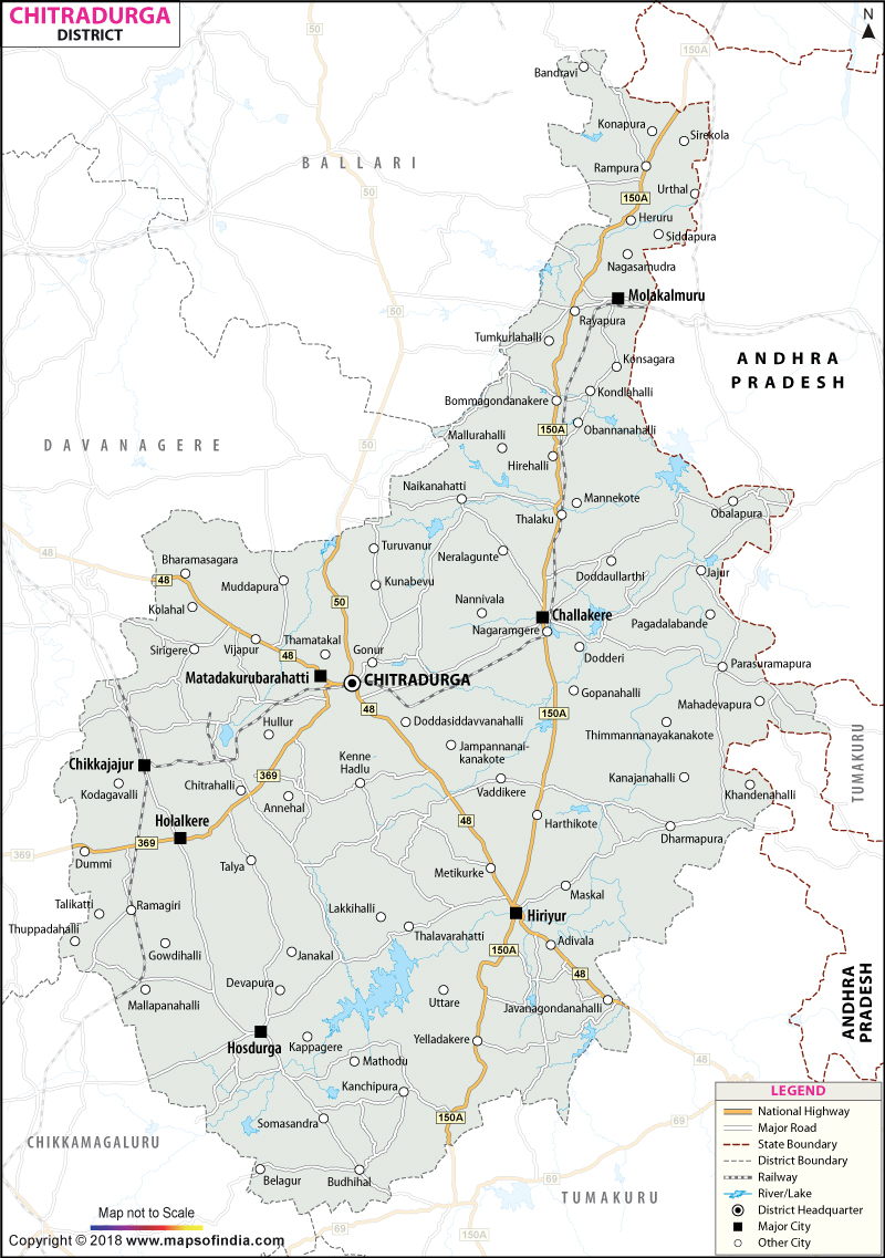 Chitradurga Map In Karnataka Chitradurga District Map