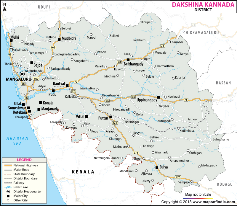 Dakshina Kannada District Map Dakshin Kannada District Map