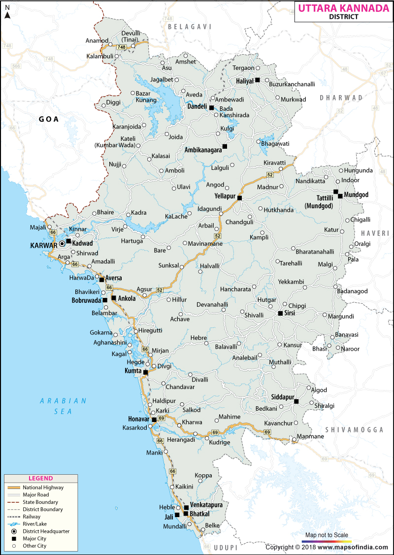 Dakshina Kannada District Map Uttara Kannada District Map