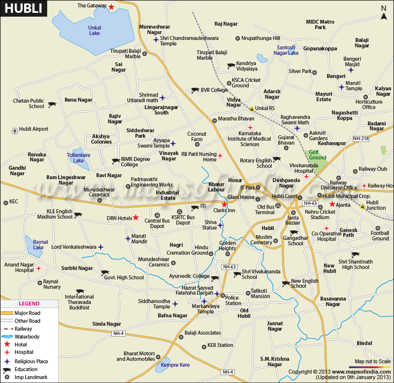 Hubli City Map