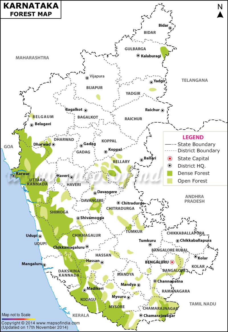 Forest Map of Karnataka