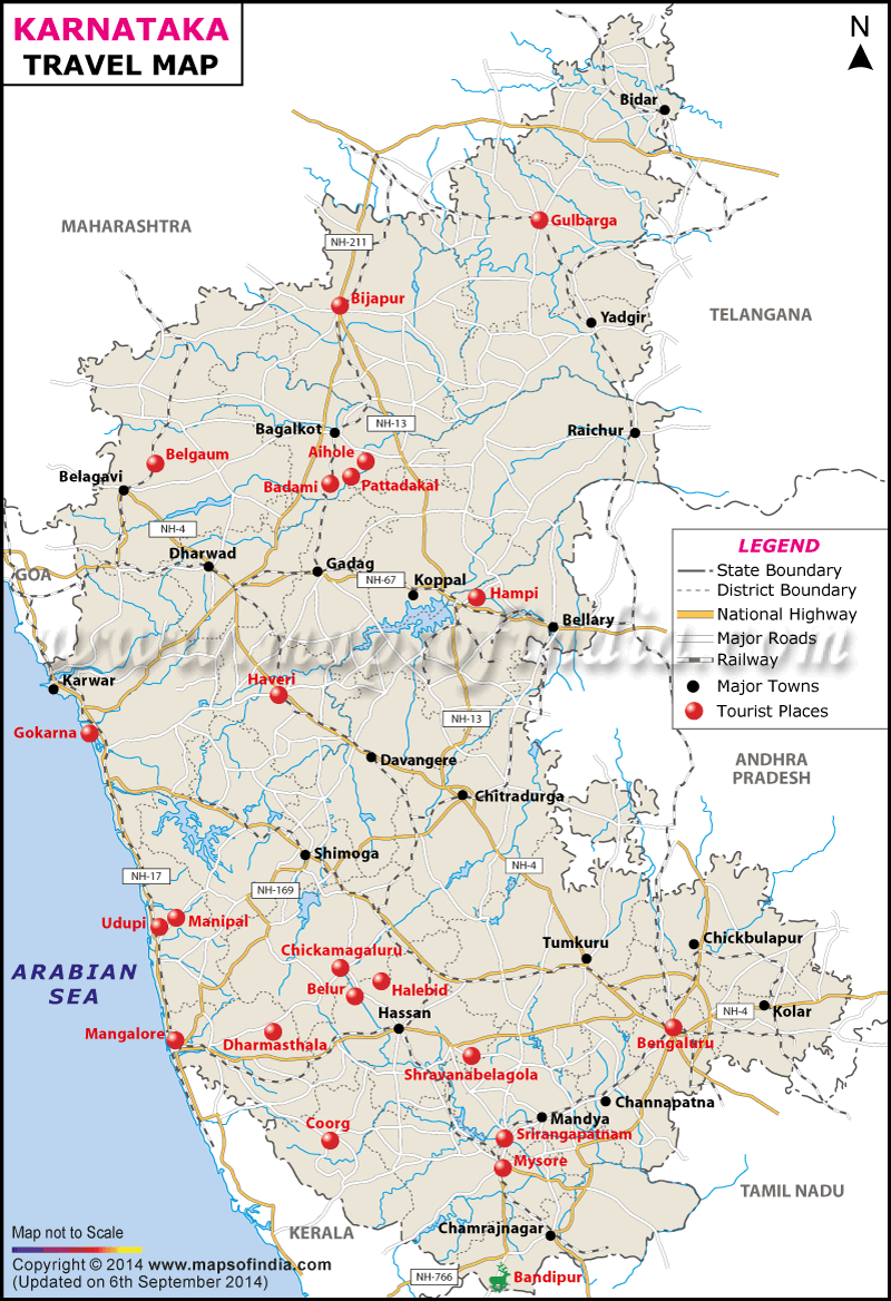 karnataka travel map