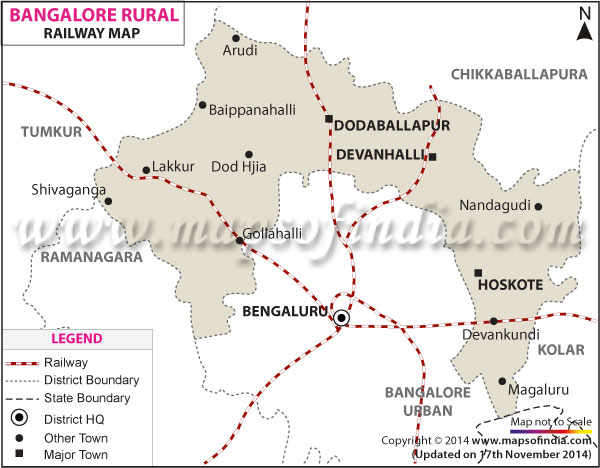 Railway Map of Bangalore Rural