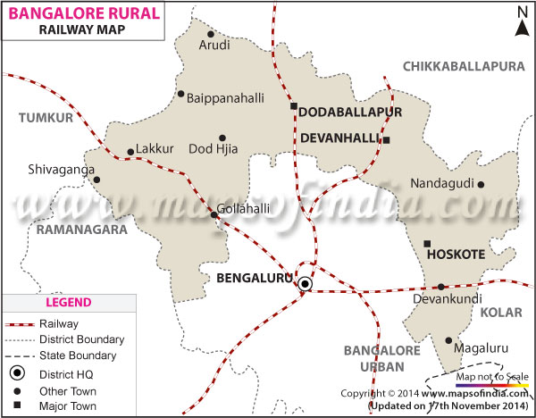 Bengaluru Rural District Map Bangalore Rural Railway Map