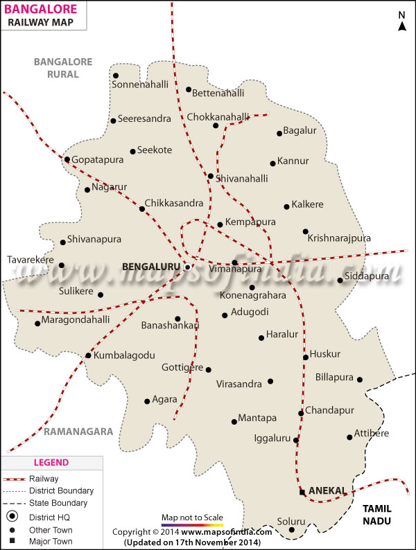 Railway Map of Bangalore