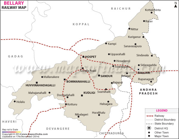 Railway Map of Bellary