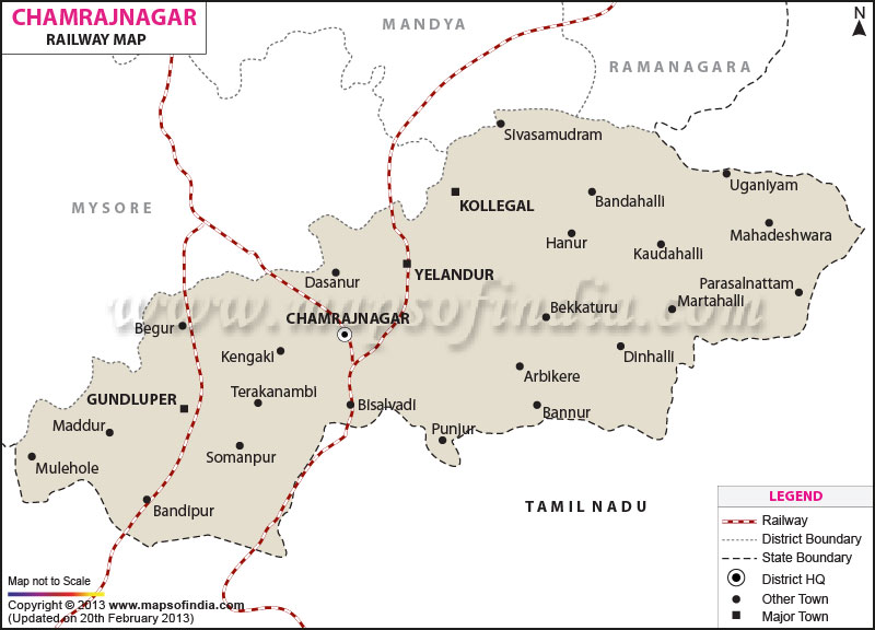 Railway Map of Chamrajnagar