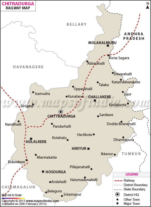 Chitradurga Map In Karnataka Chitradurga Railway Map - Karnataka