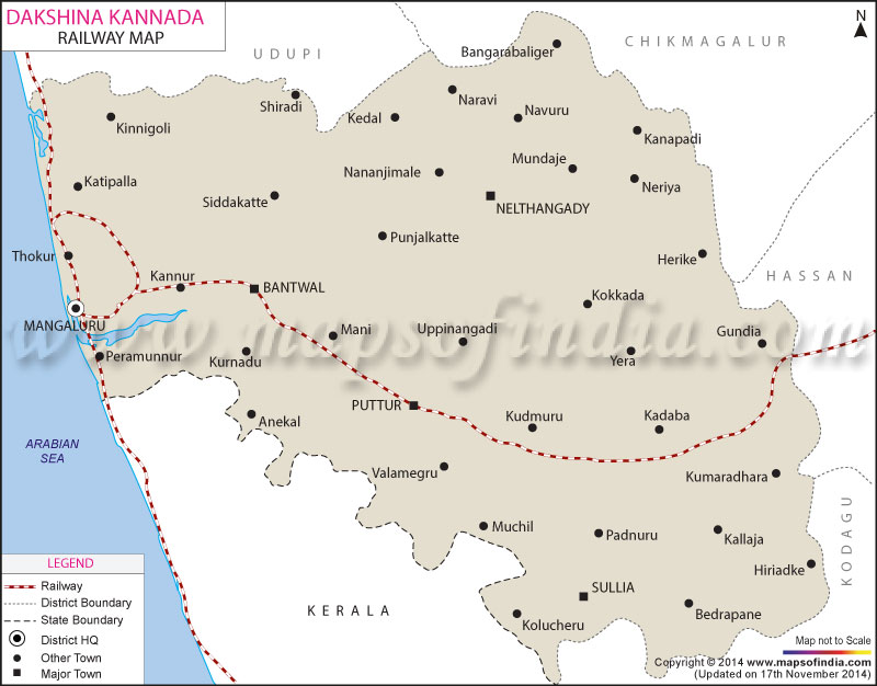 Railway Map of Dakshin Kannada