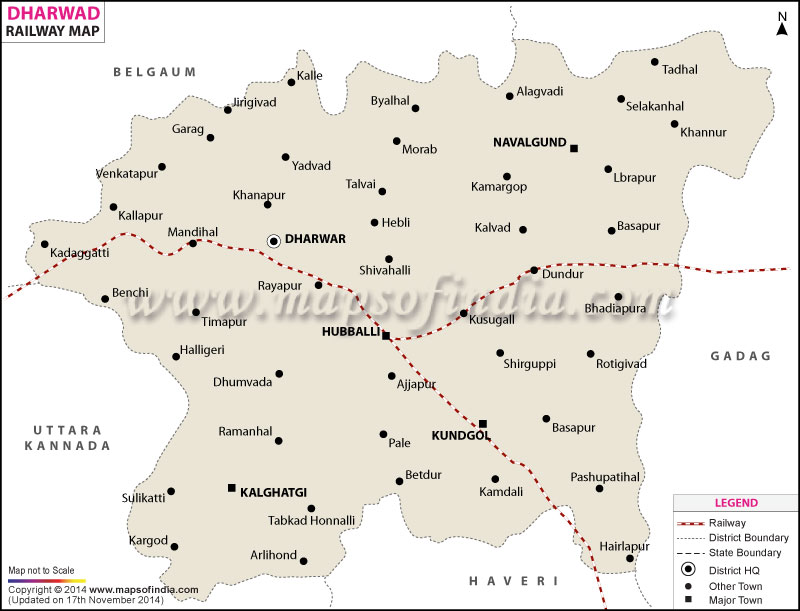 Railway Map of Dharwad