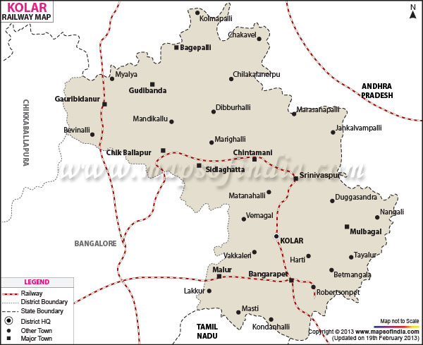 Railway Map of Kolar