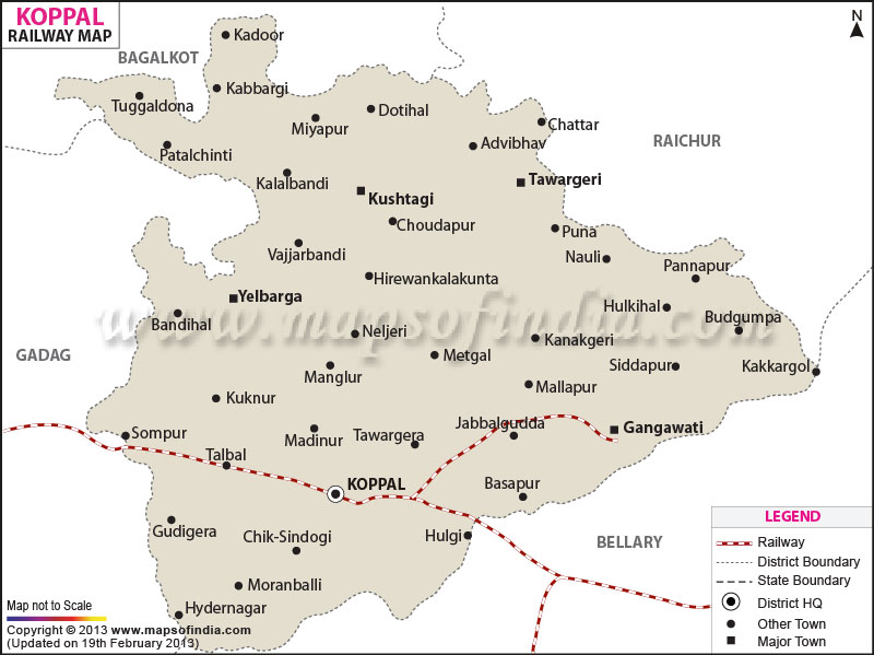 Railway Map of Koppal