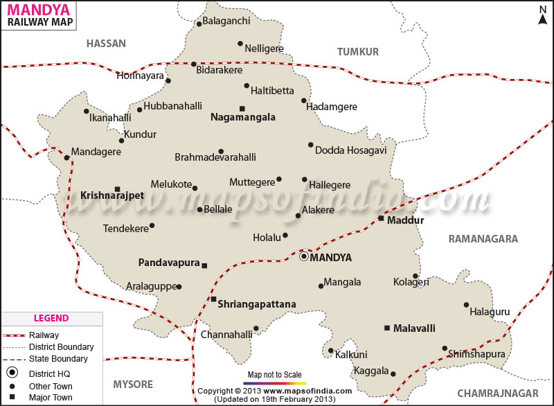 Railway Map of Mandya