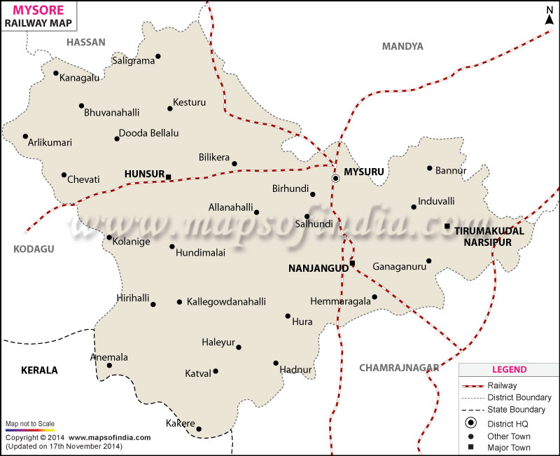 Railway Map of Mysore