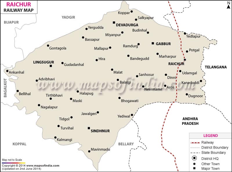 Railway Map of Raichur