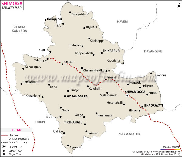 Railway Map of Shimoga