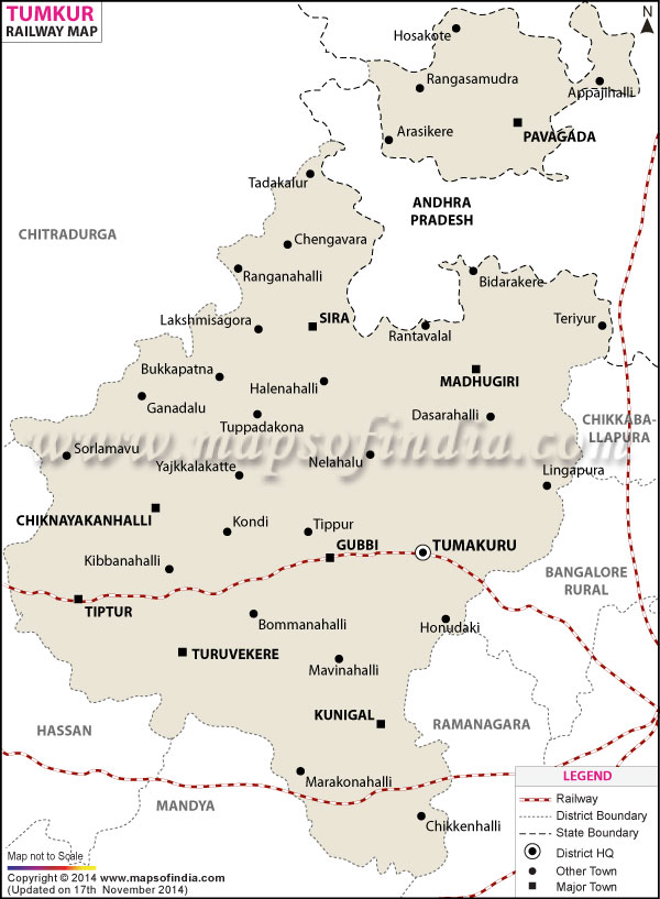 Railway Map of Tumkur