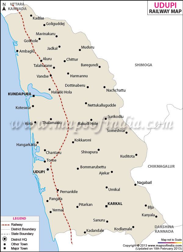 Railway Map of Udupi