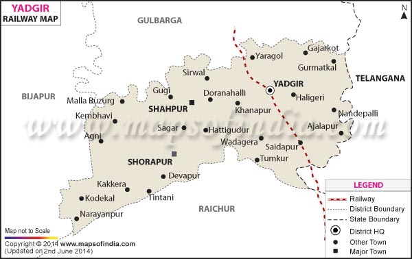Railway Map of Yadgir