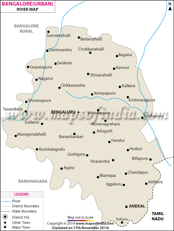 River Map of Bangalore