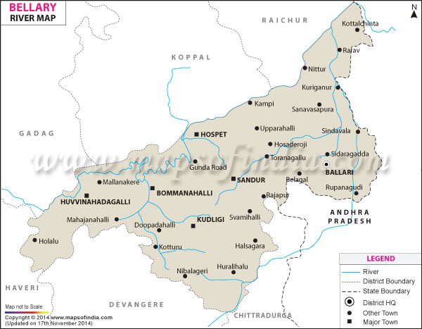 Ballari Bellary River Map
