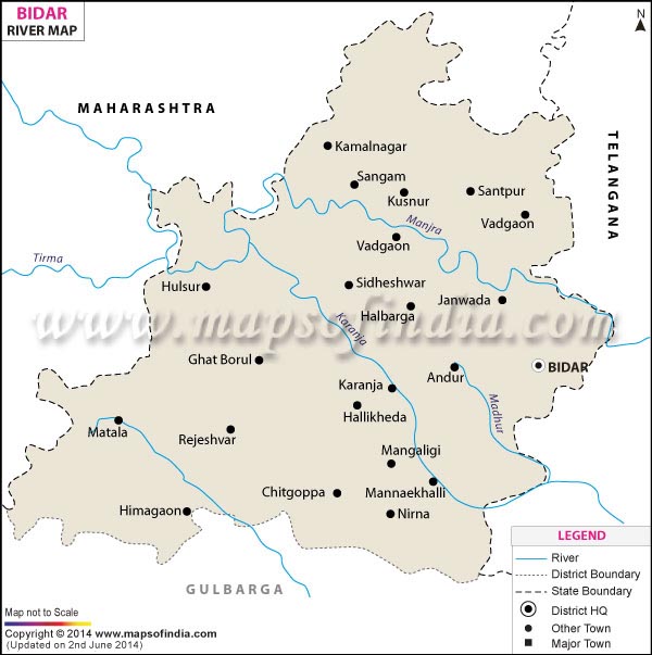 Bidar In India Map Bidar River Map