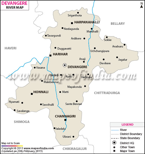 Davangere River Map