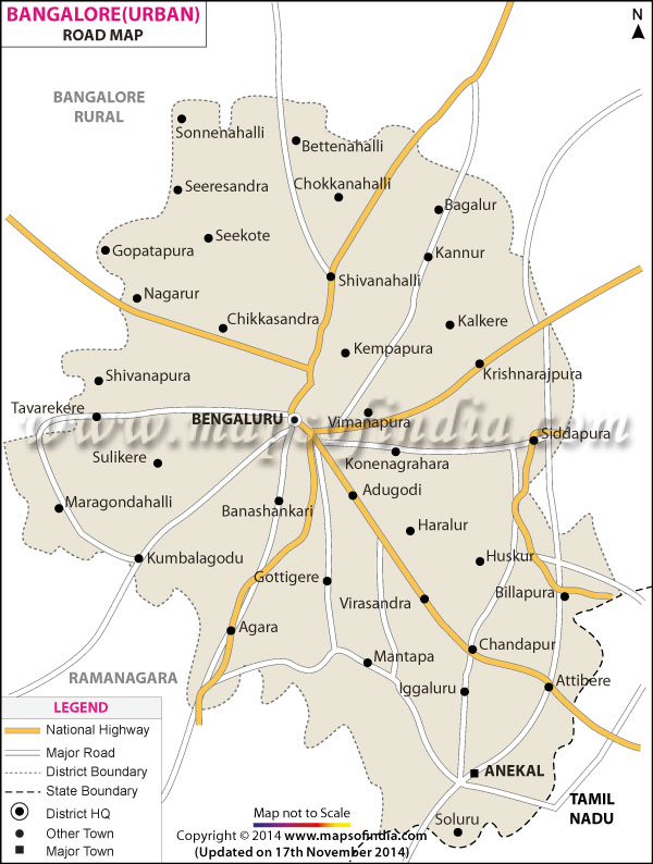 Road Map Of Bangalore 
