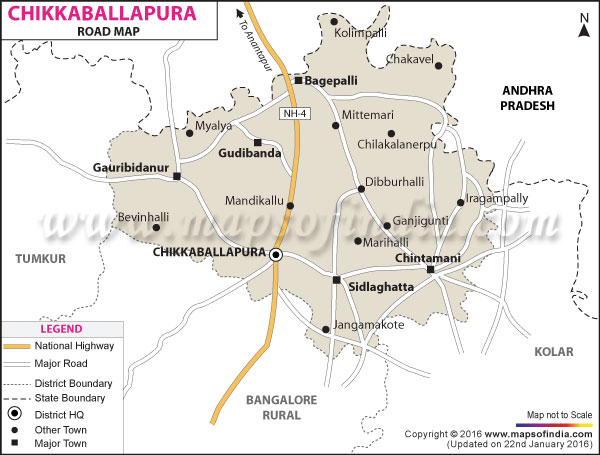 Road Map Of Chikkaballapur 
