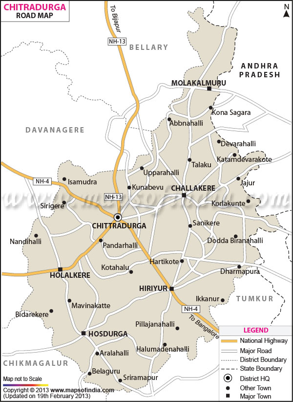 Road Map Of Chitradurga 