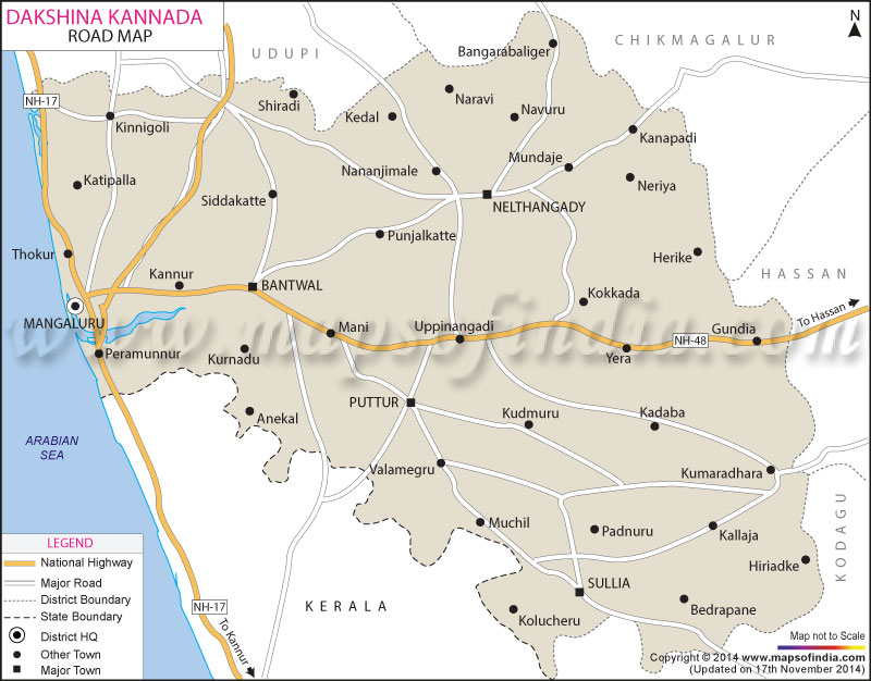 Road Map Of Dakshin Kannad 