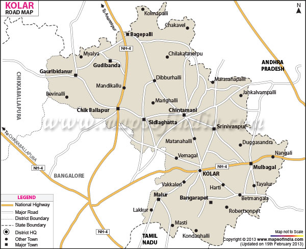 Road Map Of Kolar 